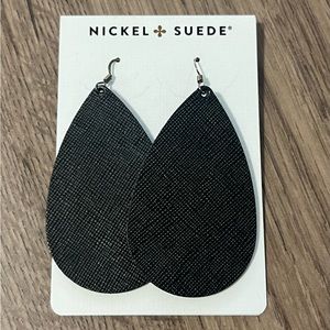 Nickel & Suede tear drop earrings
